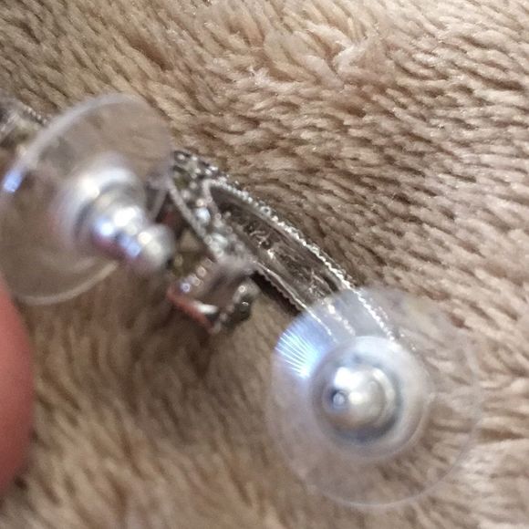 VTG Sterling Silver Marcasite Hoop Earrings - Picture 5 of 7